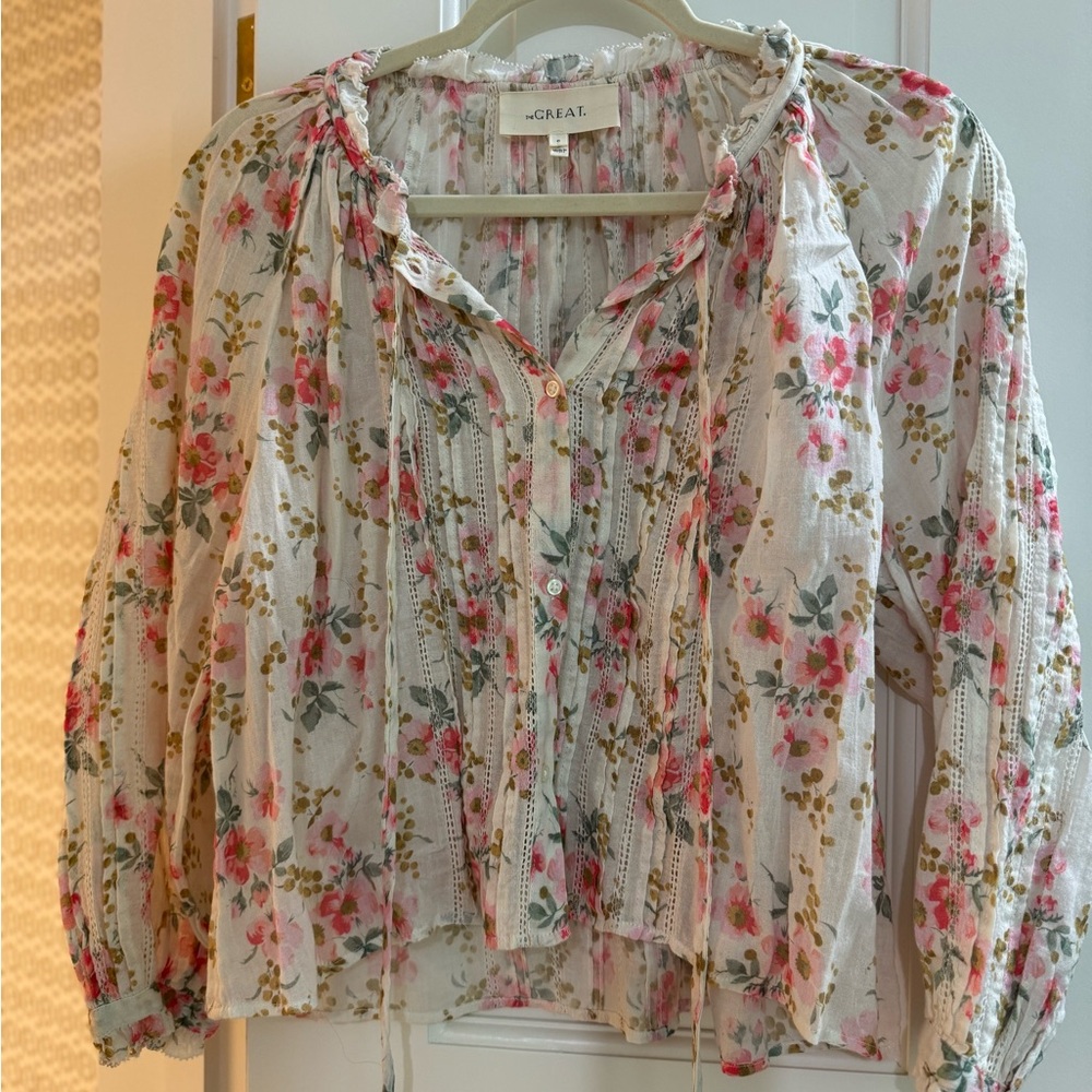 THE GREAT. Floral Blouse